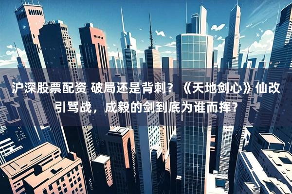 沪深股票配资 破局还是背刺？《天地剑心》仙改引骂战，成毅的剑到底为谁而挥？